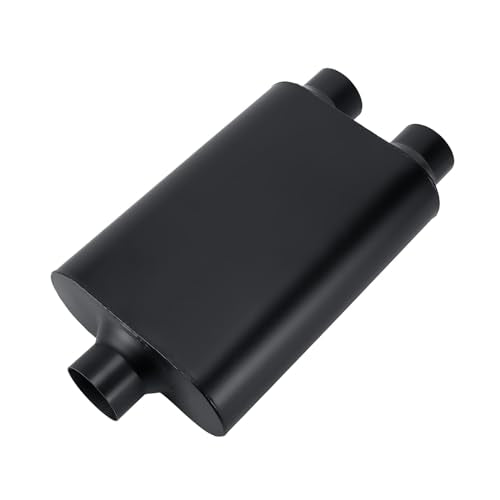 Mufflers 2 Chamber 3.0" Universal Muffler Performance Exhaust Muffler 3.0 inch,Aggressive Sound,Black(3" center in/2.25" dual out/overall 18") - size: 3" center in | 2.5" dual out | overall 18", style: Center in |Dual out
