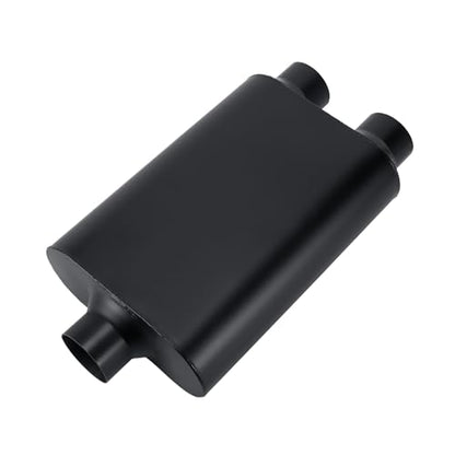 Mufflers 2 Chamber 3.0" Universal Muffler Performance Exhaust Muffler 3.0 inch,Aggressive Sound,Black(3" center in/2.25" dual out/overall 18") - size: 3" center in | 2.5" dual out | overall 18", style: Center in |Dual out