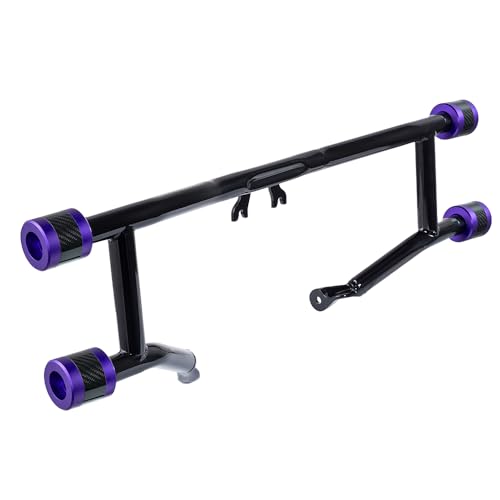 Advanblack Protek Two Step Highway Peg Crash Bar with CNC Slider Fit for 2014-2025 Harley Touring Road Glide Street Glide Electra Glide – Engine Guard Performance Upgrade (Purple CNC w/Carbon Inlay) - color: Purple CNC w/ Carbon Inlay