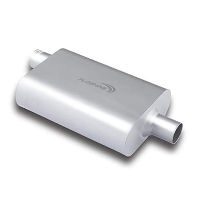 Universal Mufflers Dual Chamber 2" offset inlet (ID) 2" center outlet (ID) Performance Automotive Muffler Exhaust FH42041 - size: 2"