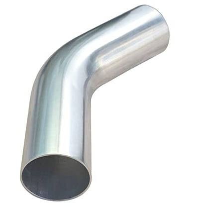 1.75" (45mm) OD 45 Degree Aluminum Elbow Pipe Intercooler Pipe Air Intake Tube, 1.5D Radius, Aluminum Alloy Tube High polished (45 Degree, OD 1.75") - color: 45 Degree, size: OD 1.75" (45mm)