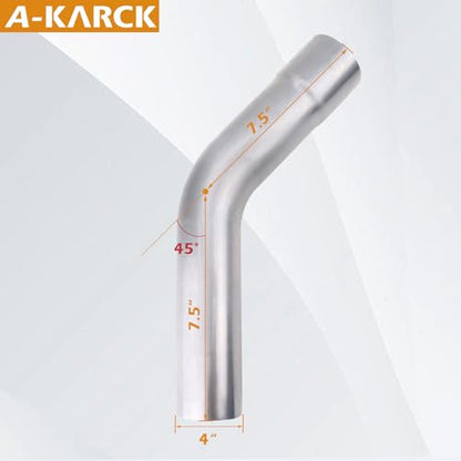 A-KARCK Exhaust 45 Degree Tube 4" OD, Mild Steel Exhaust Pipe Mandrel Bend, Custom Your Own Exhaust System - size: 4 inch 45 Degree