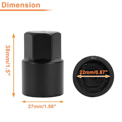 H Wheel Lock Lug Nut for Toyota for Lexus Anti-Theft Wheel Locking Nut Key Socket Removal Tool 1 Pc - size: Socket H
