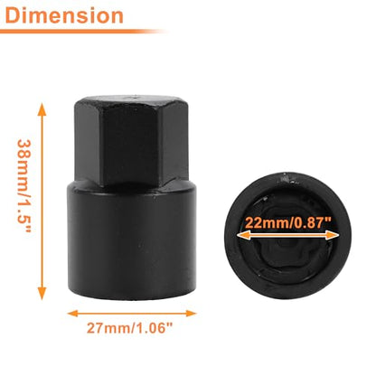 H Wheel Lock Lug Nut for Toyota for Lexus Anti-Theft Wheel Locking Nut Key Socket Removal Tool 1 Pc - size: Socket H