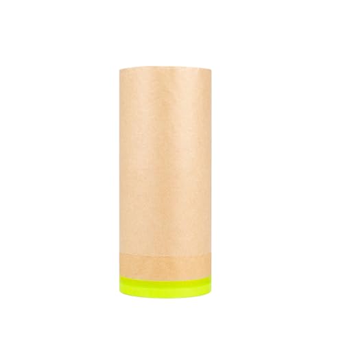MyLifeUNIT Masking Paper, Automotive Masking Paper Roll with Tape for Painting Protection Covering (1 Rolls, 12 inch x 50 feet) - size: 12 inch x 50 feet