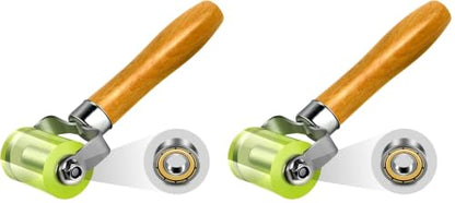 LUMITECO Bearings Equipped Automotive Car Audio Sound Deadening Application Wheel Roller, Heat Abatement Mat Wallpaper Application PU Smoothing Tool Seam Roller (Pack of 2) - size: Basic Version (Pack of 2)