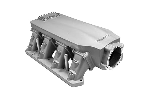Cast Hemi GenⅢ Intake Manifold 102mm For Mopar Dual Throttle Body bolt with Fuel Rail Kits and Burst Panel Flange (Satin) - color: Satin