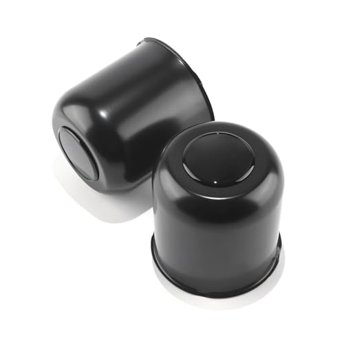 2Pcs 4.25" Stainless Trailer Wheel Center Caps, 4.29" H Matte Black - color: Matte Black, size: 4.25" Hub 4.29"H