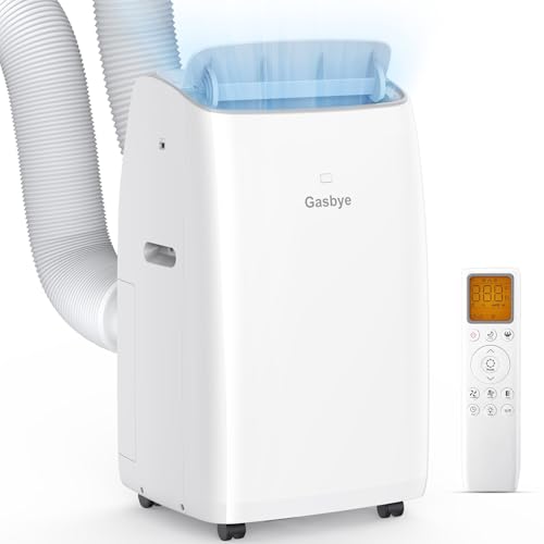 Gasbye Dual Hose Portable Air Conditioner, [2026 Upgraded] Full DC Inverter Compressor, Energy-Saving 13.0 CEER, Low Noise (45dB), Cools Room up to 550 Sq.Ft., Backlit Remote Control, 15,000BTU, White - color: White-New