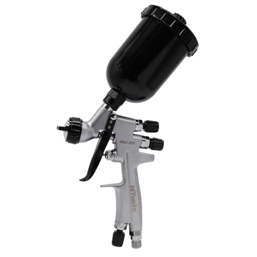 Touch-Up Mini Air Spray Gun, 1.2mm Stainless Steel Nozzle, 250ml Capacity, HVLP Auto Paint Sprayer for Cars and Furniture (Silver, 1.2mm Nozzle) - color: Silver, size: 1.2mm Nozzle