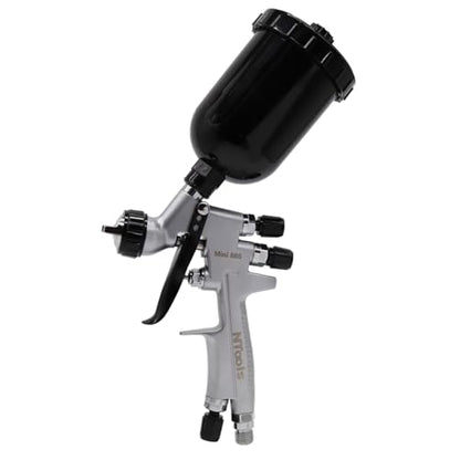 Touch-Up Mini Air Spray Gun, 1.2mm Stainless Steel Nozzle, 250ml Capacity, HVLP Auto Paint Sprayer for Cars and Furniture (Silver, 1.2mm Nozzle) - color: Silver, size: 1.2mm Nozzle