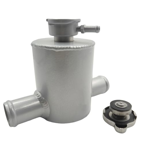 Universal 32mm Hose Filler Neck Aluminum Coolant Overflow Expansion Reservoir Tank With Cap