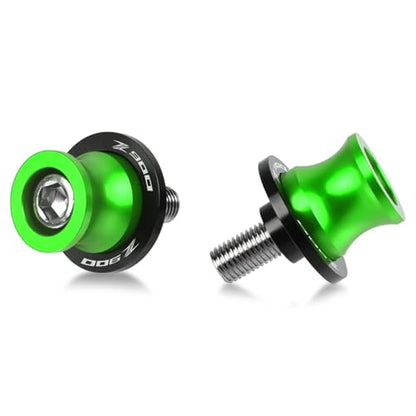 2pcs M8 Z900 Swingarm Spools,Swingarm Spools Sliders CNC Swing Arm Stand Screw Compatible With Z900 2000-2025(Green) - color: Swingarm Sliders-green