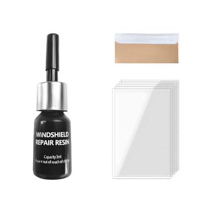 Yourkar Windshield Repair Kit, Quick Repair Resin Liquid for Windshield Glass Chip Scratch, Repair Fluid Resin Filler for Fixing Window Star-Shaped Crack, Car Accessories (Black) - color: Black, 1pcs