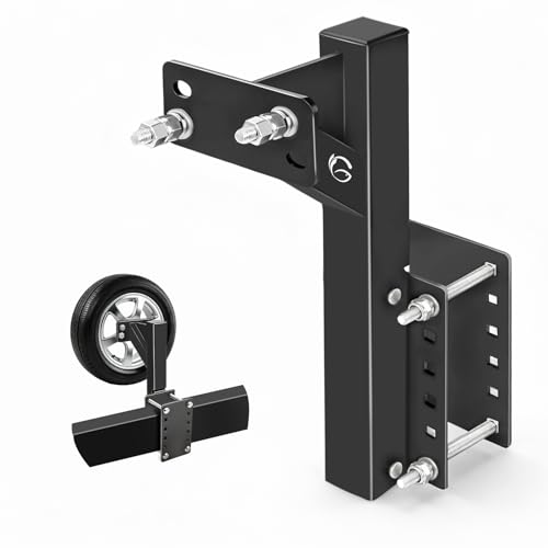 Elevated Spare Tire Carrier Mount, Folding 17 Inch Trailer Bracket Heavy Duty Holder, Fits 4/5/6 Lugs Trailer Wheels on 4"/4.5"/4.75"/5" and 5.5" Bolt Patterns, Holds up to 150 Lbs(Black) - color: Black