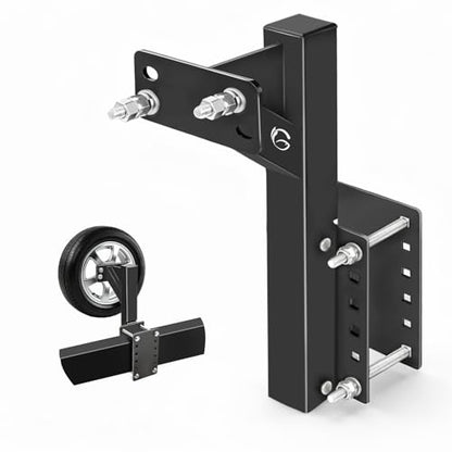 Elevated Spare Tire Carrier Mount, Folding 17 Inch Trailer Bracket Heavy Duty Holder, Fits 4/5/6 Lugs Trailer Wheels on 4"/4.5"/4.75"/5" and 5.5" Bolt Patterns, Holds up to 150 Lbs(Black) - color: Black