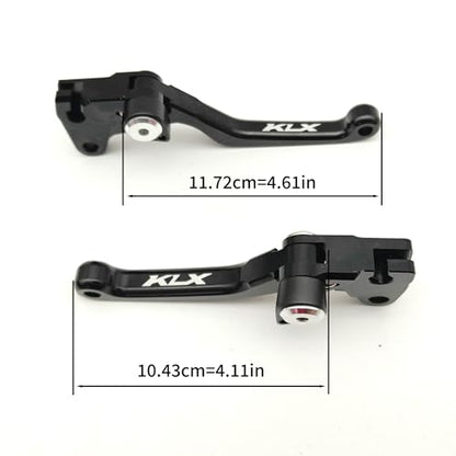 OEM Replacement Brake Clutch Levers for Kawasaki KLX110 (2002-2025) | KLX110L (2010-2025) CNC Aluminum Adjustable Handlebars | Motorcycle Control Lever Set with Easy Install (Matte, Red) - color: Red, style: Matte