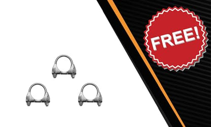 Exhaust Intermediate Pipe, Muffler, Resonator Exhaust Kit Compatible for 2001-2005 GMC Yukon 4.8L 5.3L | Stainless Steel | Northeastern Exhaust | Free Clamps Included | Automotive Replacement Part