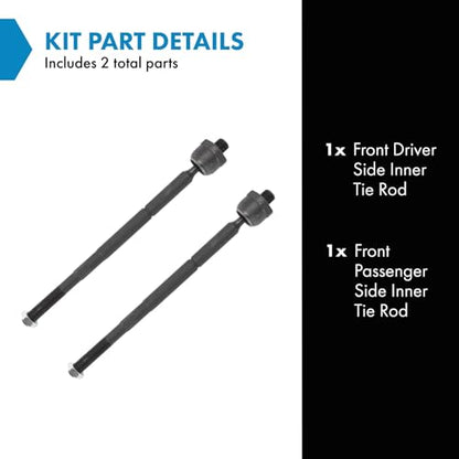 TRQ Inner Driver and Passenger Side Tie Rod Set 2 Piece - style: PSA48907