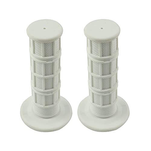 FLYPIG Universal 22mm 7/8" Motorcycle Handlebar Grips Bike Grips Non Slip Rubber Hand Grips for Honda Yamaha Suzuki Kawasaki KLX CRF YZF XR Polaris Arctic Cat Off Road Dirt Bike Handle Grips - color: white