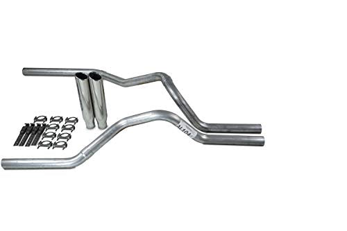 Truck Exhaust Kits - ShopLine Dual Exhaust System 2.5" Aluminized Pipe - color: Rolled Edge Polished