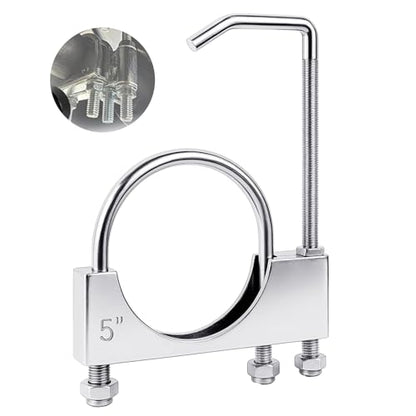 4 Pcs 5 Inch Exhaust Clamp with Hanger, Universal Muffler - size: 5 Inch