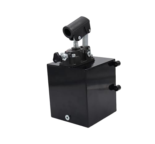 Spare Parts Holland - Single Acting Hydraulic Piston Hand Pump with Release Knob, Hand Operated Hydraulic Pump 3/8" NPTF Ports (2.7 CID 5 Qrt Tank (1.3 Gal) - size: 2.7 CID 5 Lt. tank (1.3 Gal)