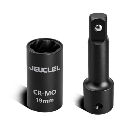 19mm 1/2" Drive Lug Nut Remover, Damaged Nut Lock Remover Extractor - size: 19mm