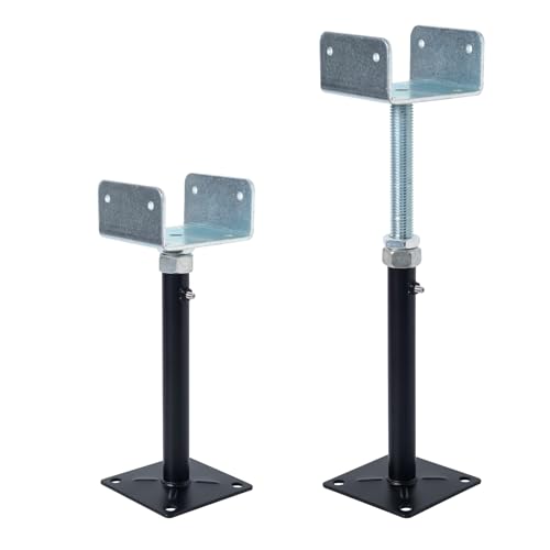 2 Pack U-Shaped Floor Jack for 4x2, 4x4, 4x6 Joists - Adjustable Steel Telepost with U-Head, Mini Screw Jack, Post Jack.9-13 Inch Adjustment Range. - size: 9-13