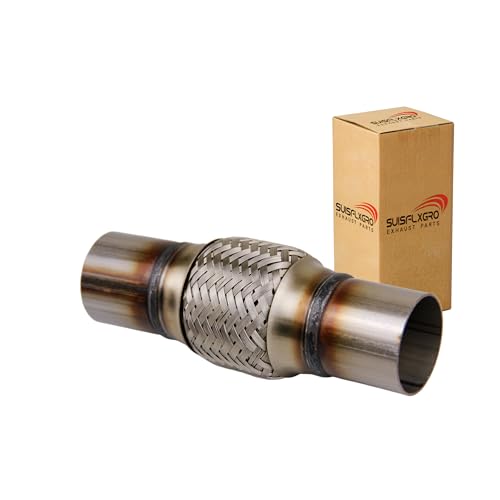 Exhaust Flex Pipe Universal Type 100% Stainless Steel For Heavy Duty and Cars (1 PC, 2X4X8) - size: 2X4X8