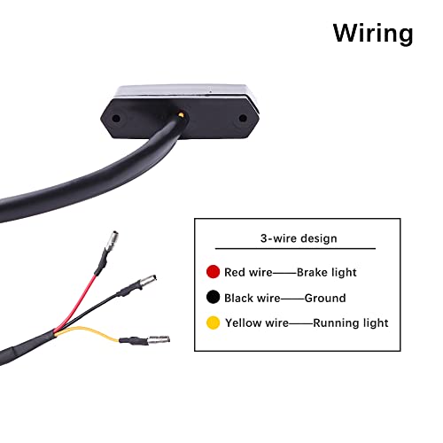 DREAMIZER Motorcycle Mini Tail Light LED Blinker License Plate Light Auxiliary Indicator Light Black for Electric Bike Bobber Roller Quad and ATV - size: Polygon