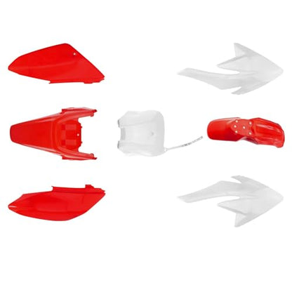 PRO BAT 7 PCs Plastic Fender Fairing Kit - color: White&Red CRF70 Plastic Fender Kit