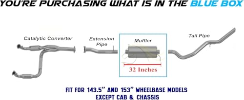 Exhaust Muffler Compatible with GMC Sierra 2500 HD 2007-2010 6.0L | Stainless Steel | Northeastern Exhaust | Includes Clamps | Direct-Fit Replacement