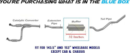 Exhaust Muffler Compatible with GMC Sierra 2500 HD 2007-2010 6.0L | Stainless Steel | Northeastern Exhaust | Includes Clamps | Direct-Fit Replacement