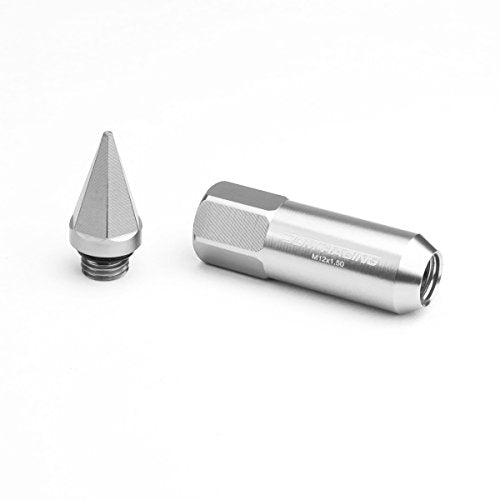 Auto Dynasty M12 x 1.5 Open/Closed End Design 20-Piece Aluminum Alloy Wheel Lug Nuts +1 X Deep Drive Extension (Silver) - color: Silver