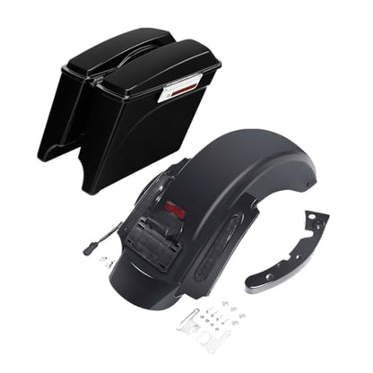 TCMT 5" Stretched Saddlebags Smoke Lens Rear Fender Fit For Harley Touring Road King Electra Glide Street Glide Road Glide Ultra 2009-2013 - color: Rear Fender Smoke Lens, size: 5" Stretched Saddlebags(Chrome Latches)
