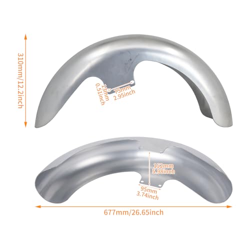 19 inch Front Fender Mudguard Fit For Harley Touring Road King FLHR Electra Glide FLHT Street Glide FLHX 2024-2025 CVO Road Glide 2023.5-2025 Unpainted - style: Unpainted 19inch 2024-2025