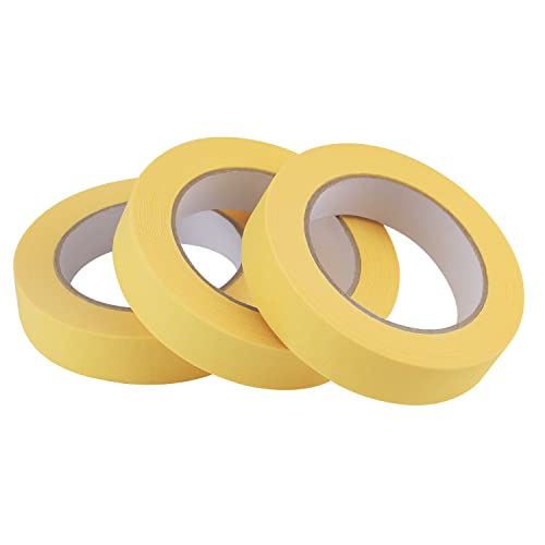 Lichamp 3-Pack Automotive Refinish Masking Tape Yellow 25mm x 55m