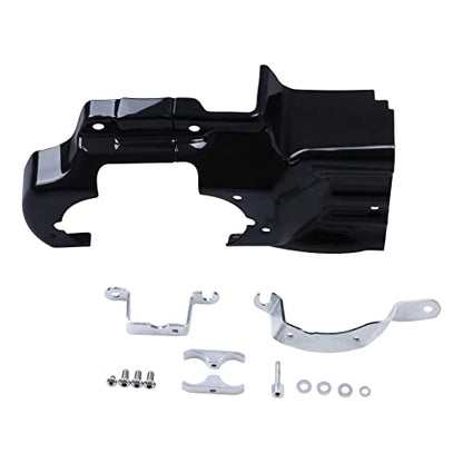 TCT-MOTORPARTS Black Engine Transmission Interface Trim Cover Fits for Harley Softail Deluxe FXST FXSTC 2007-2017 - color: Black