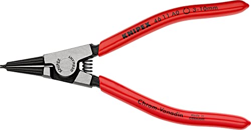 KNIPEX Tools - Circlip Pliers, External, Straight, 1/8"-25/64" Shaft Dia. (4611A0), 5.75 - size: 140 mm / Ø 3-10 mm