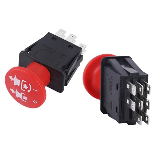 8 Terminals 10 AMP Clutch PTO Switch 4174684 500016 430-528 for Dixie Chopper Delta Hustler Lawn Mowers Compatible for Classic RZT Pro Series SZT Pro Series Zee 2 RZT Mower Delta Series 6204 Red