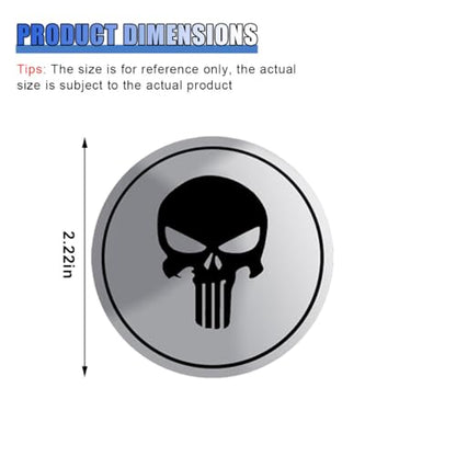 4PCS Skull Car Wheel Hub Center Cap Sticker, 2.2 Inch/56MM (Black) - color: Black