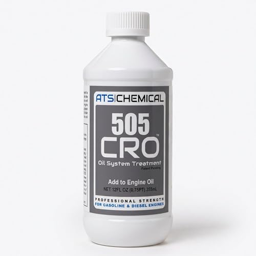 ATS Chemical 505 CRO Oil System Treatment - 12 oz Engine Oil Additive - Cleans Sludge, Reduces Emissions, Quiet Smooth Idle & Restores Performance in High-Mileage Gas & Diesel Engines - style: 505CRO Oil System Cleaner 12 FL OZ