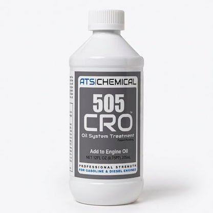 ATS Chemical 505 CRO Oil System Treatment - 12 oz Engine Oil Additive - Cleans Sludge, Reduces Emissions, Quiet Smooth Idle & Restores Performance in High-Mileage Gas & Diesel Engines - style: 505CRO Oil System Cleaner 12 FL OZ