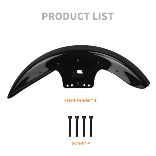 19 inch Wrap Front Fender Fit for Harley Touring 2014-2023 - style: Black 19 inch 2014-2023