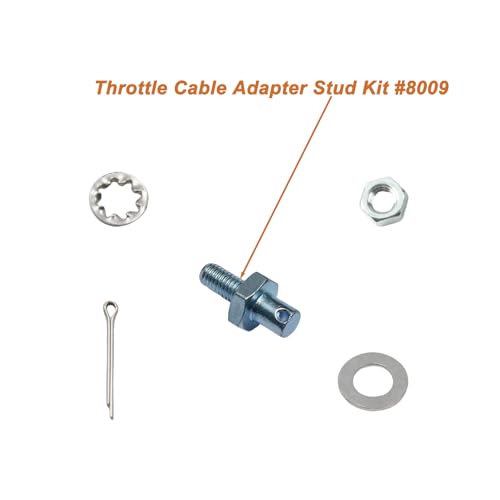 #8009 Throttle Cable Adapter Stud Kit（10-32 x 3/8 Thread） for 1977-later Chevrolet Steel with Nut, Washers, and Cotter Pin
