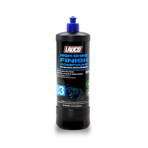 LAUCO Step 3 High Shine Finish Compound – 32oz, Professional Ultrafine Polish for Automotive Paint, Silicone-Free, Clear Coat Safe Finishing Compound for Deep Gloss and Swirl-Free Reflection 36103 - style: Step3–32oz