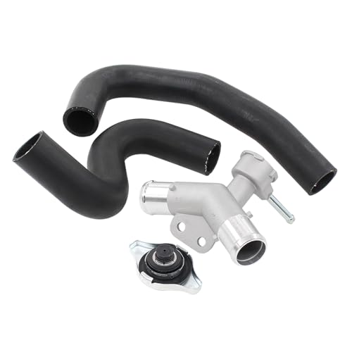 Aluminum Engine Radiator Filler Neck w/Cap & Upper Coolant Water Hose Set