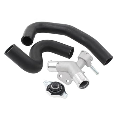 Aluminum Engine Radiator Filler Neck w/Cap & Upper Coolant Water Hose Set