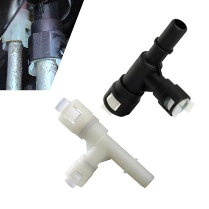 WZP 2PCS Car Heater Hose Connector, Three-way Plastic Cooling Water Pipe Joint, Compatible with Select GMC Yukon Sierra Chevy Tahoe Suburban Cadillac Escalade, OEM 15055343 15055342 (Black & White)